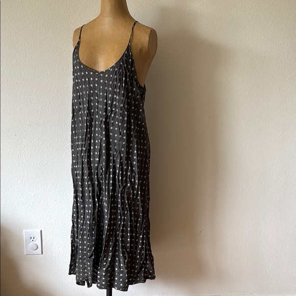 Eileen Fisher sz L Grey and White Polka Dot Dress - Picture 1 of 6